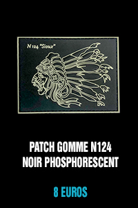 Patch gomme N124 noir phosphorescent - 8 euros